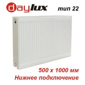 Радиатор отопления Daylux тип 22 VK 500х1000 (1929 Вт, PKKP нижнее подключение)