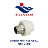 Пластиковая труба и фитинги Муфта МРН под ключ Blue Ocean D25х3/4