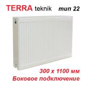Стальной радиатор Terra teknik тип 22 K 300х1100 (1374 Вт, боковое подключение)