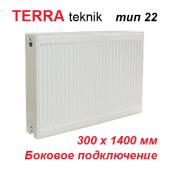 Стальной радиатор Terra teknik тип 22 K 300х1400 (1748 Вт, боковое подключение)