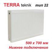 Стальной радиатор Terra teknik тип 22 VK 500х700 (1351 Вт, нижнее подключение)