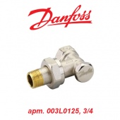 Кран (вентиль) радиаторный Danfoss RLV-S 20 (арт. 003L0125, 3/4, угловой нижний)