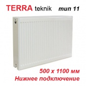 Стальной радиатор Terra teknik тип 11 VK 500х1100 (1203 Вт, нижнее подключение)
