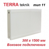 Радиатор отопления Terra teknik тип 11 K 300х1500 (1016 Вт, боковое подключение)