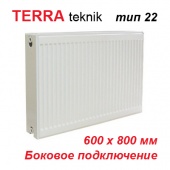 Стальной радиатор Terra teknik тип 22 K 600х800 (1786 Вт, боковое подключение)
